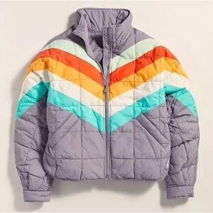 Vibrant Chevron Puffer Jacket